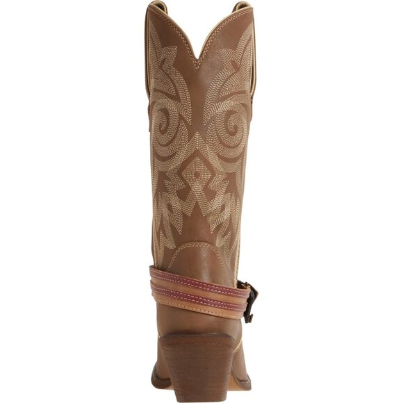 Durango Ladies Brown Khaki Flag Accessory Shank Strap Western Boots Size 9 - Picture 2 of 6